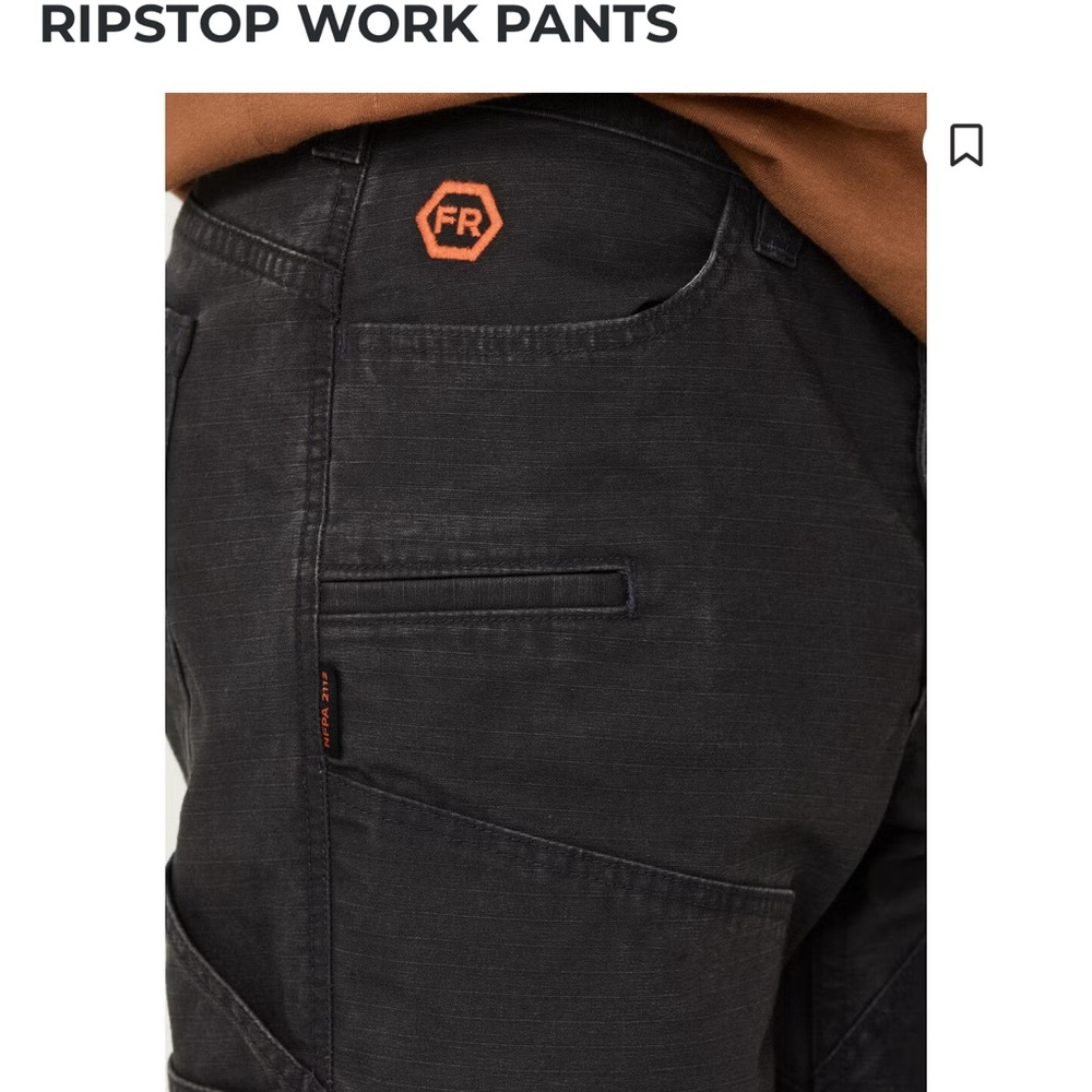 FR Men's Black Ripstop Jeans